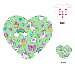 Cute Unicorn Pattern Playing Cards (heart) 