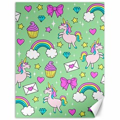 Cute Unicorn Pattern Canvas 12  X 16   by Valentinaart