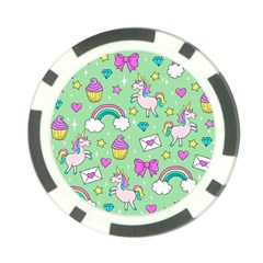 Cute Unicorn Pattern Poker Chip Card Guard by Valentinaart