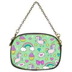 Cute Unicorn Pattern Chain Purses (one Side)  by Valentinaart