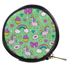 Cute Unicorn Pattern Mini Makeup Bags by Valentinaart