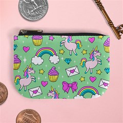 Cute Unicorn Pattern Mini Coin Purses by Valentinaart