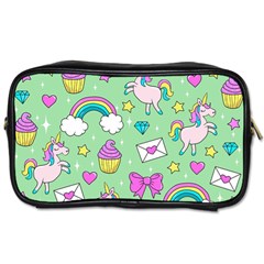 Cute Unicorn Pattern Toiletries Bags by Valentinaart