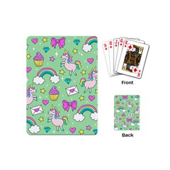 Cute Unicorn Pattern Playing Cards (mini)  by Valentinaart