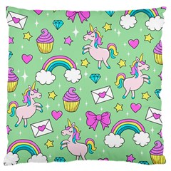 Cute Unicorn Pattern Large Cushion Case (one Side) by Valentinaart