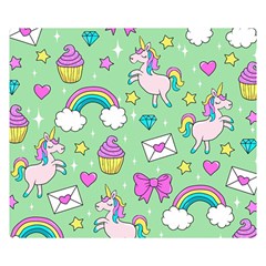 Cute Unicorn Pattern Double Sided Flano Blanket (small)  by Valentinaart