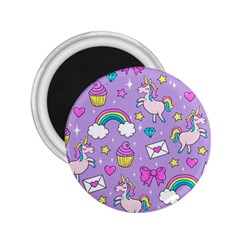 Cute Unicorn Pattern 2 25  Magnets by Valentinaart