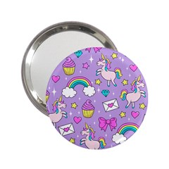 Cute Unicorn Pattern 2 25  Handbag Mirrors by Valentinaart