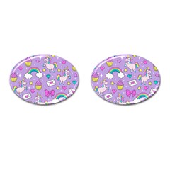 Cute Unicorn Pattern Cufflinks (oval) by Valentinaart