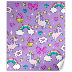 Cute Unicorn Pattern Canvas 8  X 10  by Valentinaart