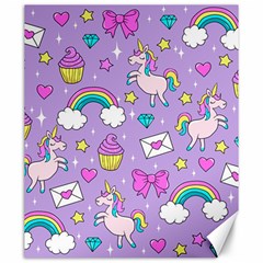 Cute Unicorn Pattern Canvas 20  X 24   by Valentinaart