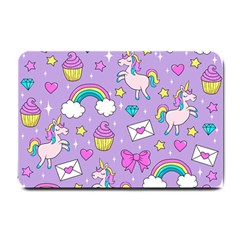 Cute Unicorn Pattern Small Doormat  by Valentinaart