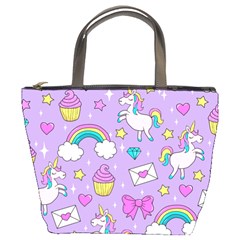 Cute Unicorn Pattern Bucket Bags by Valentinaart