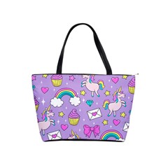 Cute Unicorn Pattern Shoulder Handbags by Valentinaart