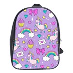 Cute Unicorn Pattern School Bag (Large) Front