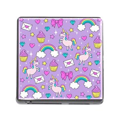 Cute Unicorn Pattern Memory Card Reader (square) by Valentinaart