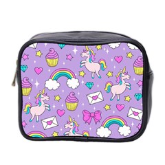 Cute Unicorn Pattern Mini Toiletries Bag 2-side by Valentinaart