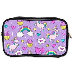 Cute Unicorn Pattern Toiletries Bags 2-side by Valentinaart