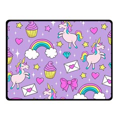 Cute Unicorn Pattern Fleece Blanket (small) by Valentinaart