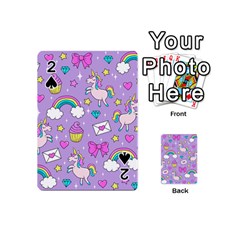 Cute Unicorn Pattern Playing Cards 54 (mini)  by Valentinaart