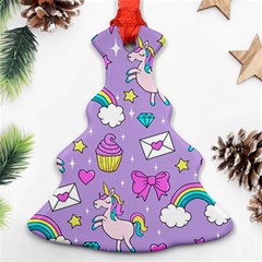 Cute Unicorn Pattern Ornament (christmas Tree)  by Valentinaart