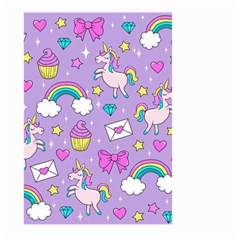 Cute Unicorn Pattern Large Garden Flag (two Sides) by Valentinaart