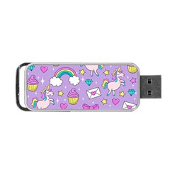 Cute Unicorn Pattern Portable Usb Flash (two Sides) by Valentinaart