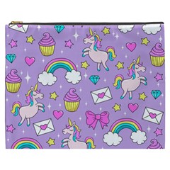 Cute Unicorn Pattern Cosmetic Bag (xxxl)  by Valentinaart