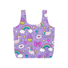 Cute Unicorn Pattern Full Print Recycle Bags (s)  by Valentinaart