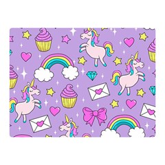 Cute Unicorn Pattern Double Sided Flano Blanket (mini)  by Valentinaart