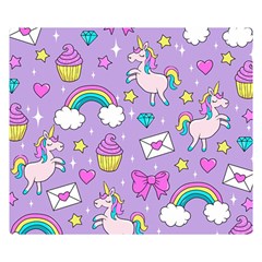 Cute Unicorn Pattern Double Sided Flano Blanket (small)  by Valentinaart