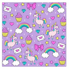 Cute Unicorn Pattern Large Satin Scarf (square) by Valentinaart