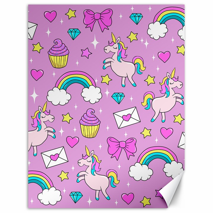 Cute Unicorn Pattern Canvas 18  x 24  