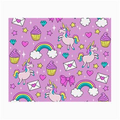 Cute Unicorn Pattern Small Glasses Cloth (2-side) by Valentinaart