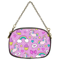 Cute Unicorn Pattern Chain Purses (two Sides)  by Valentinaart