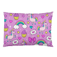 Cute Unicorn Pattern Pillow Case by Valentinaart