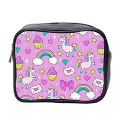 Cute Unicorn Pattern Mini Toiletries Bag 2-side by Valentinaart