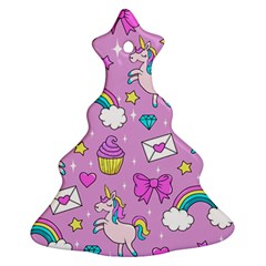 Cute Unicorn Pattern Ornament (christmas Tree)  by Valentinaart