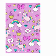 Cute Unicorn Pattern Small Garden Flag (two Sides) by Valentinaart