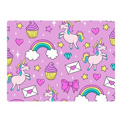 Cute Unicorn Pattern Double Sided Flano Blanket (mini)  by Valentinaart