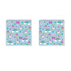 Cute Unicorn Pattern Cufflinks (square) by Valentinaart