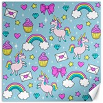 Cute Unicorn Pattern Canvas 16  x 16   15.2 x15.41  Canvas - 1