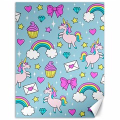 Cute Unicorn Pattern Canvas 18  X 24   by Valentinaart