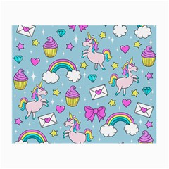 Cute Unicorn Pattern Small Glasses Cloth (2-side) by Valentinaart