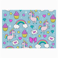 Cute Unicorn Pattern Large Glasses Cloth (2-side) by Valentinaart