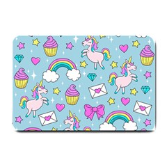 Cute Unicorn Pattern Small Doormat  by Valentinaart