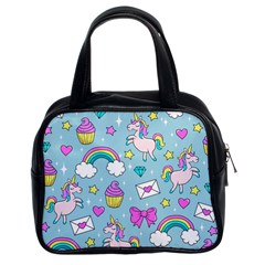 Cute Unicorn Pattern Classic Handbags (2 Sides) by Valentinaart