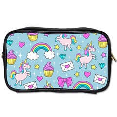 Cute Unicorn Pattern Toiletries Bags 2-side by Valentinaart