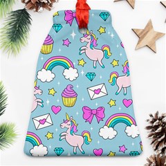 Cute Unicorn Pattern Bell Ornament (two Sides) by Valentinaart