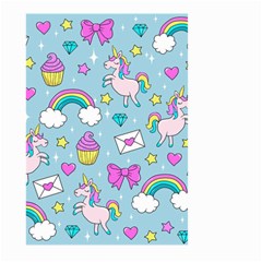 Cute Unicorn Pattern Large Garden Flag (two Sides) by Valentinaart